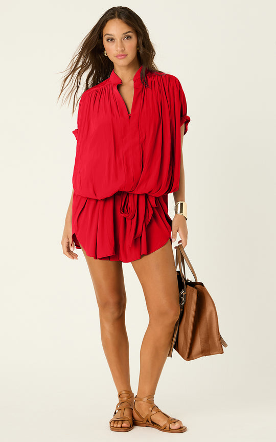 The Multiwear Shirt Dress - Rouge Délice, Midi