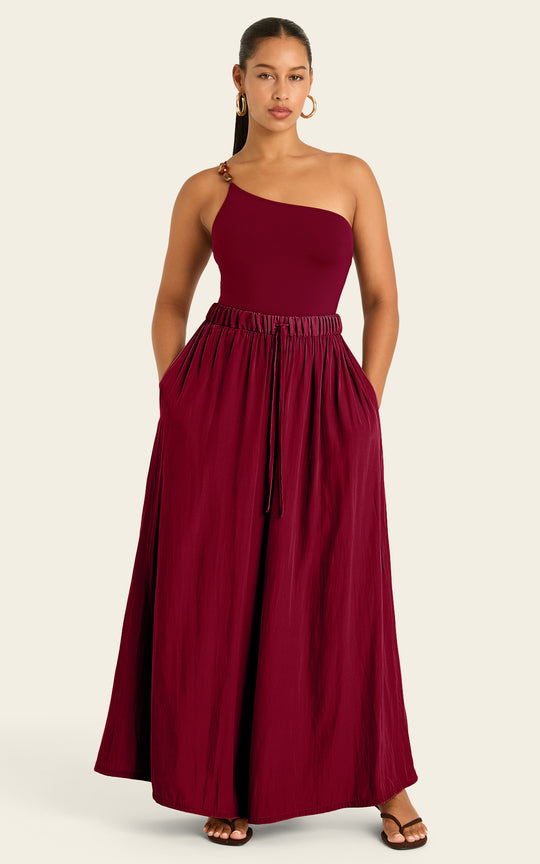 The Luxe Palazzo Pant - Blackberry