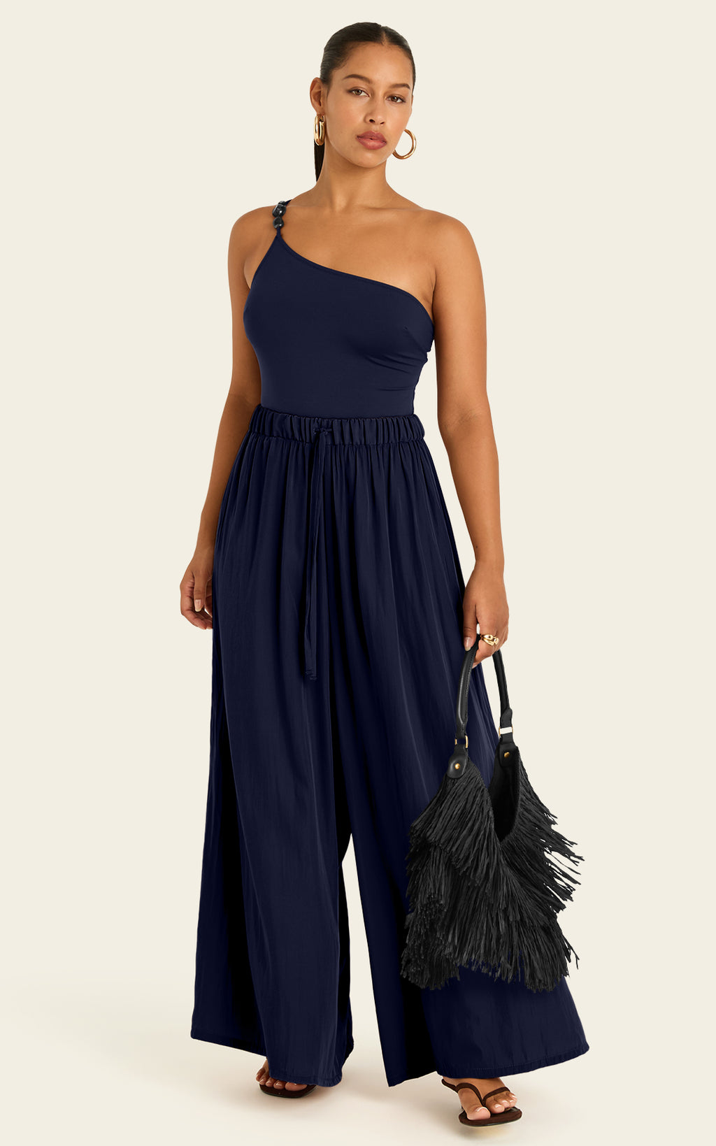 The Luxe Palazzo Pant - Night Sea