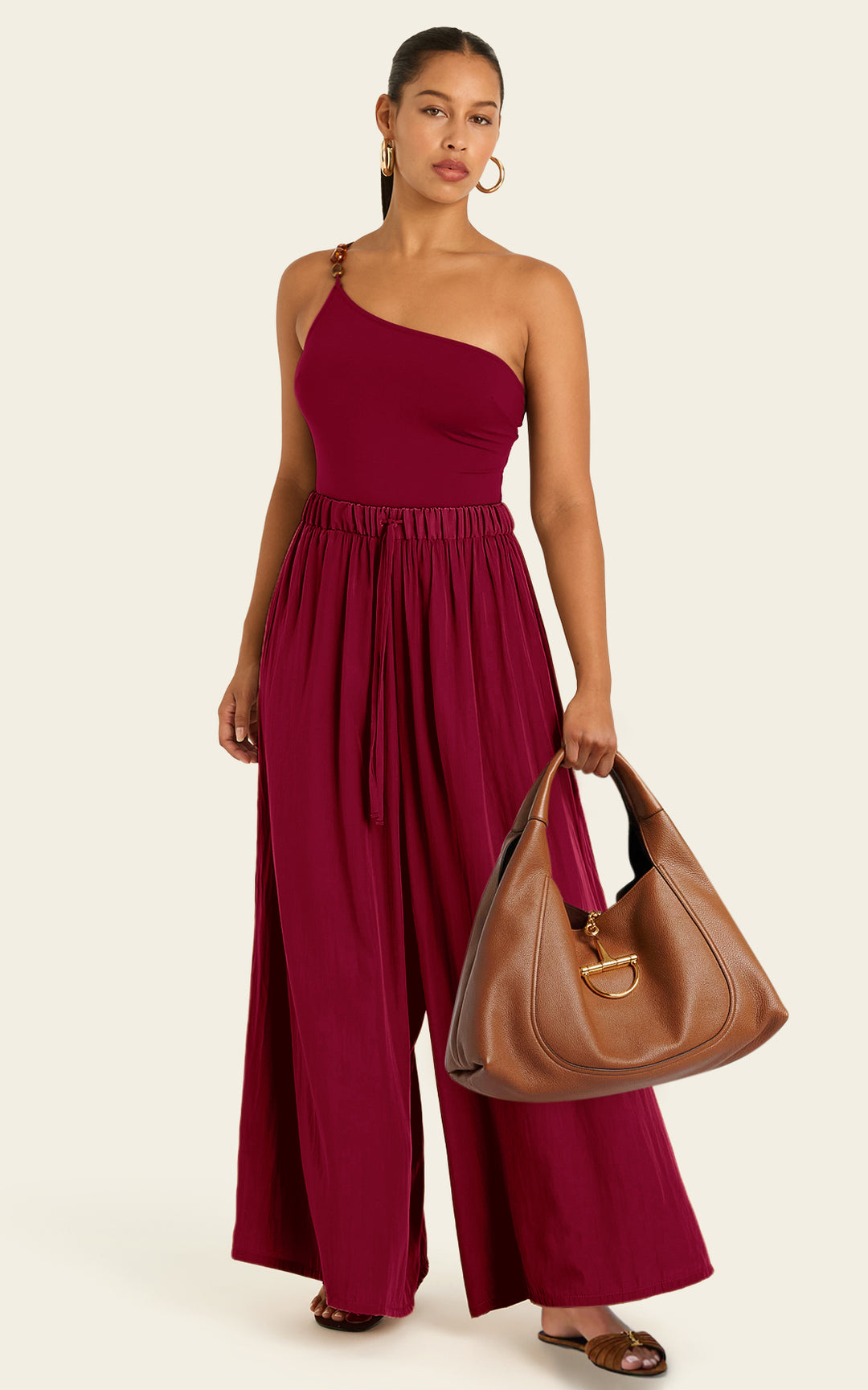 The Luxe Palazzo Pant - Blackberry