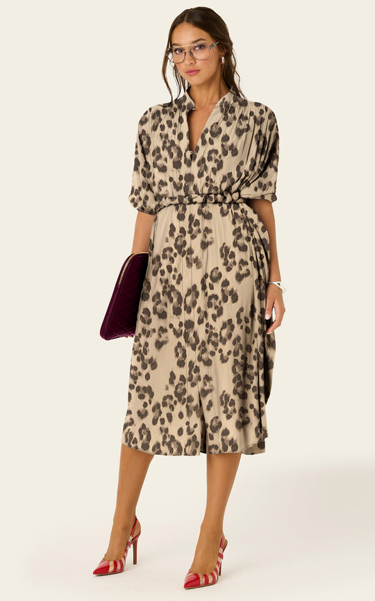 The Multiwear Shirt Dress - Snow Leopard, Petite