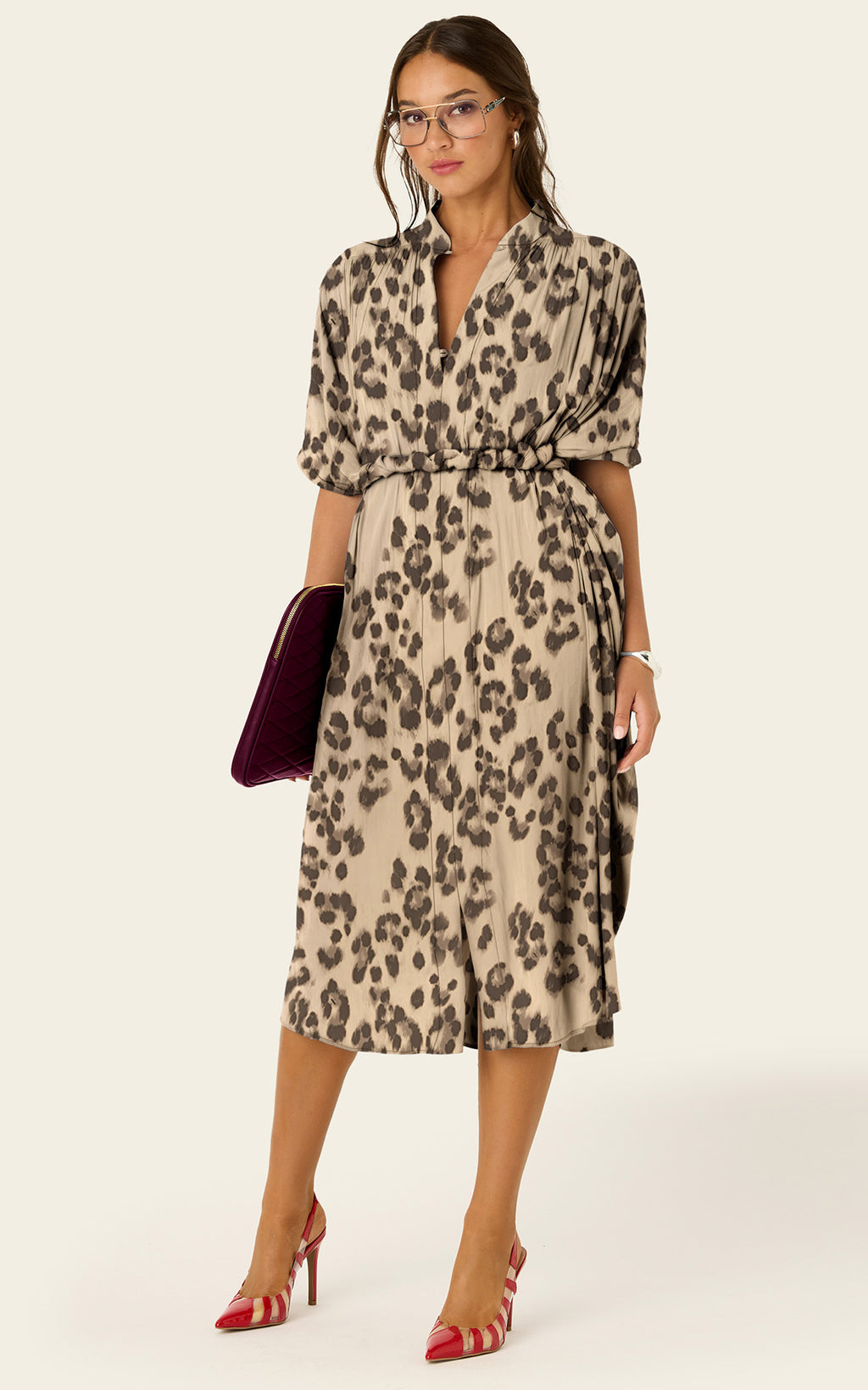 The Multiwear Shirt Dress - Snow Leopard, Petite