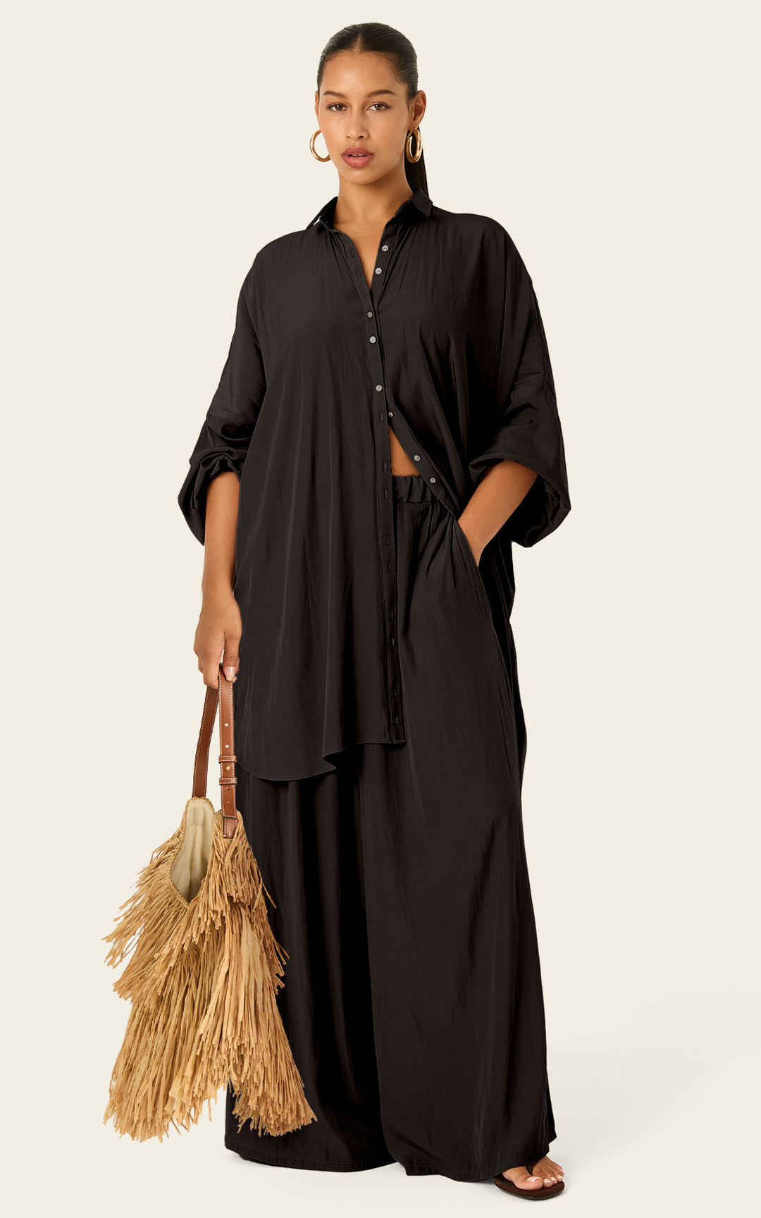 The Luxe Palazzo Pant - Black