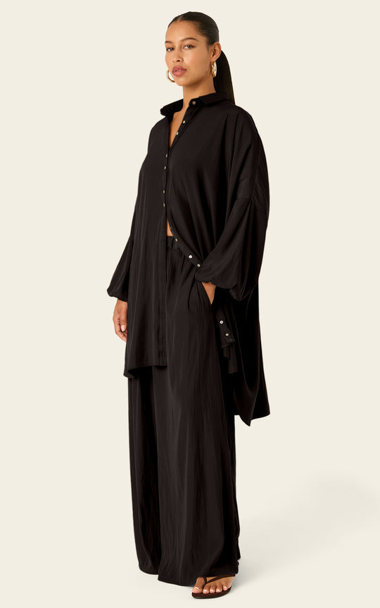 The Luxe Draper Shirt - Black