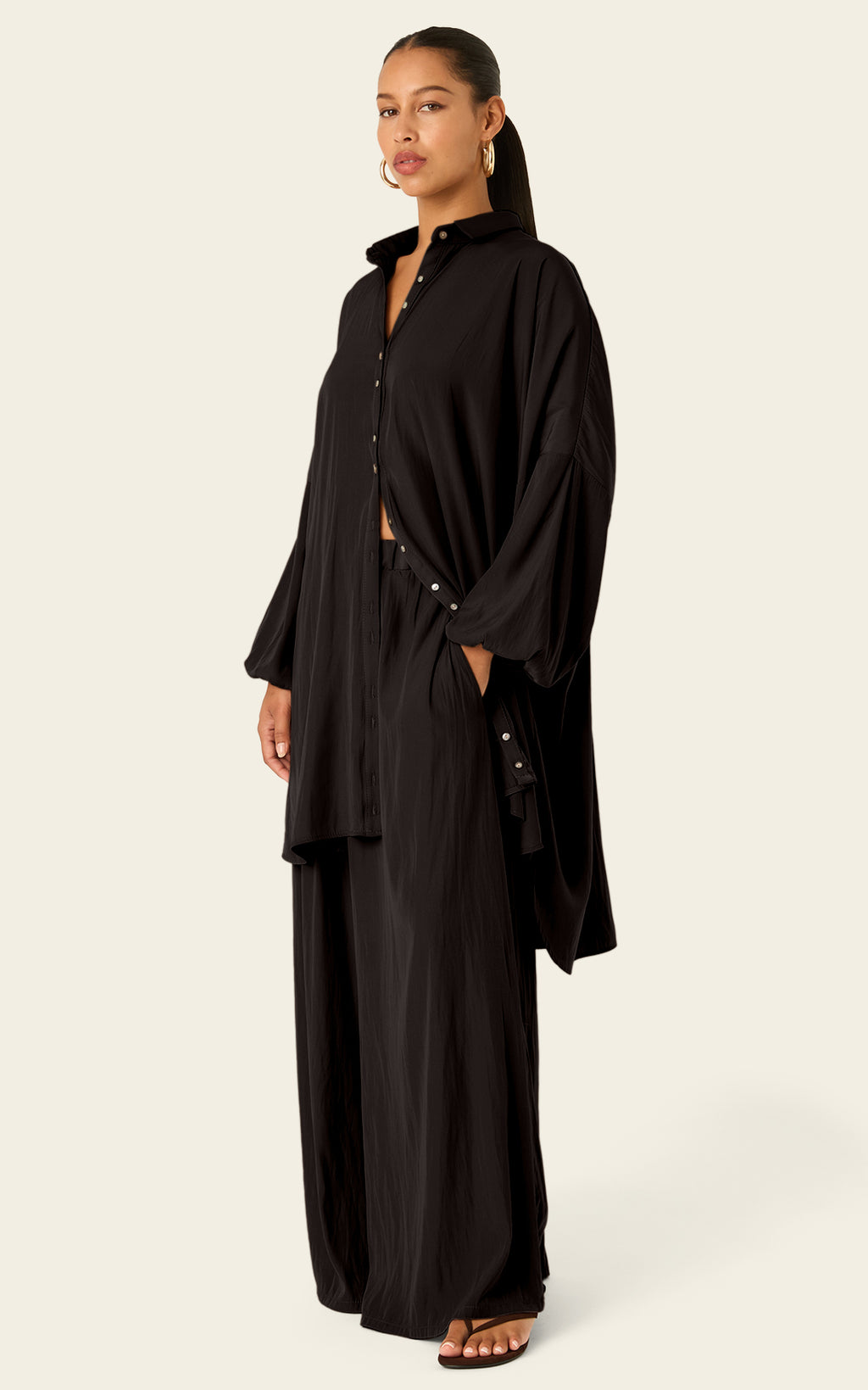 The Luxe Draper Shirt - Black