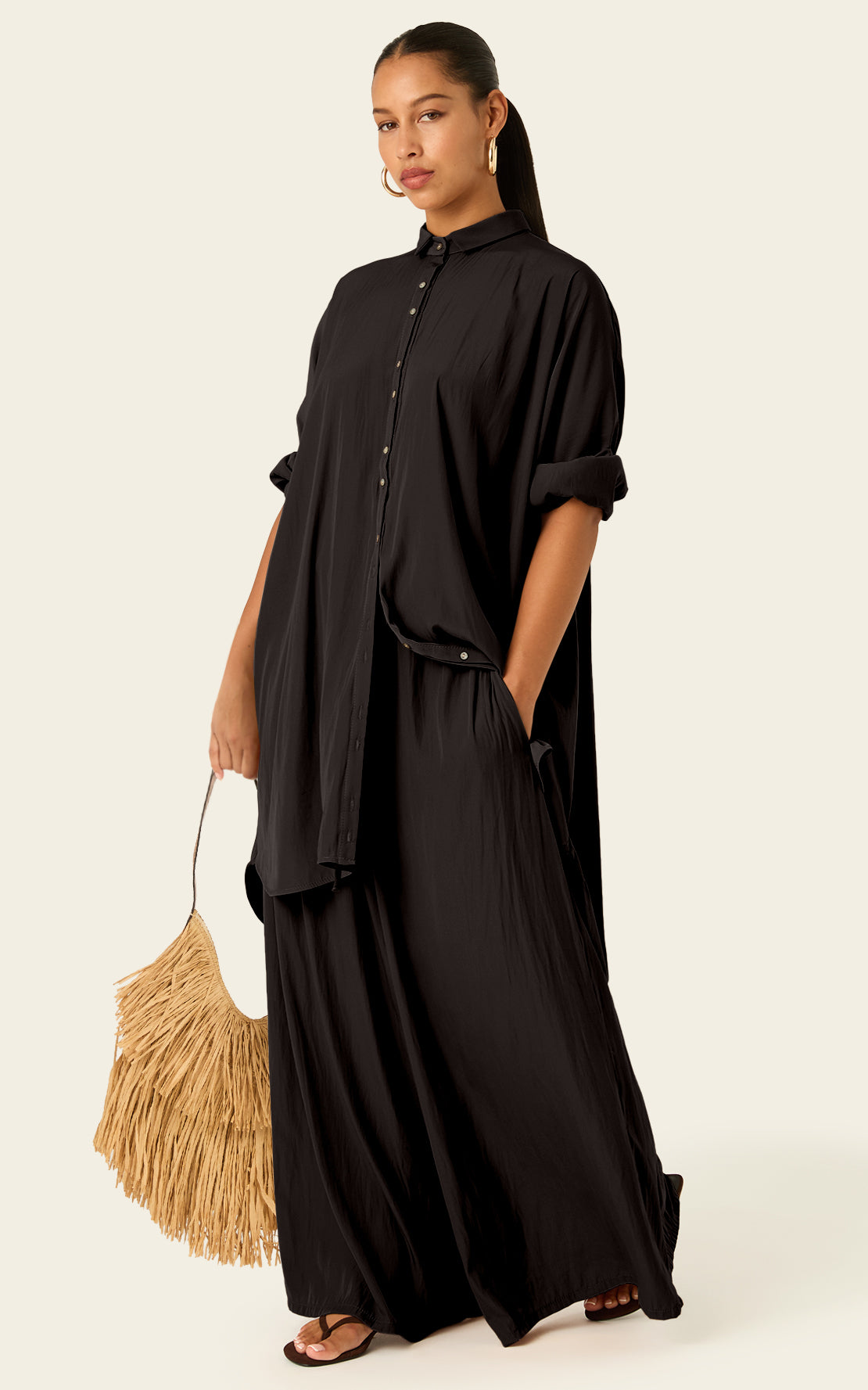 The Luxe Palazzo Pant - Black