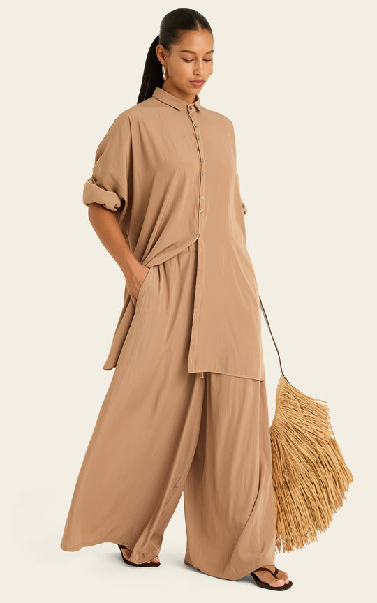 The Luxe Palazzo Pant - Chai Chameau