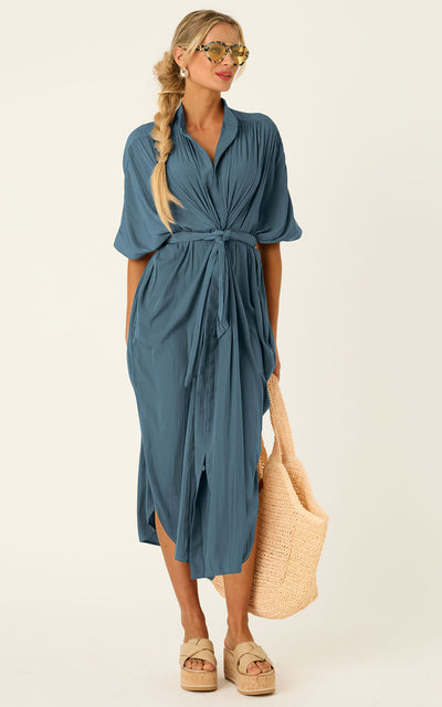 The Multiwear Shirt Dress - Deep Seafoam, Grande