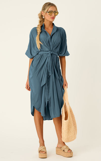 The Multiwear Shirt Dress - Deep Seafoam, Midi