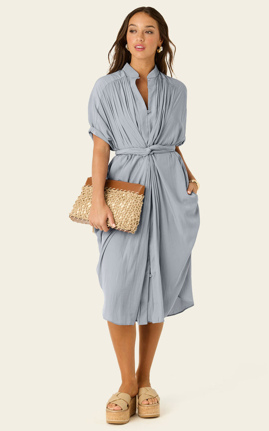 The Multiwear Shirt Dress - Moondust Grey, Petite