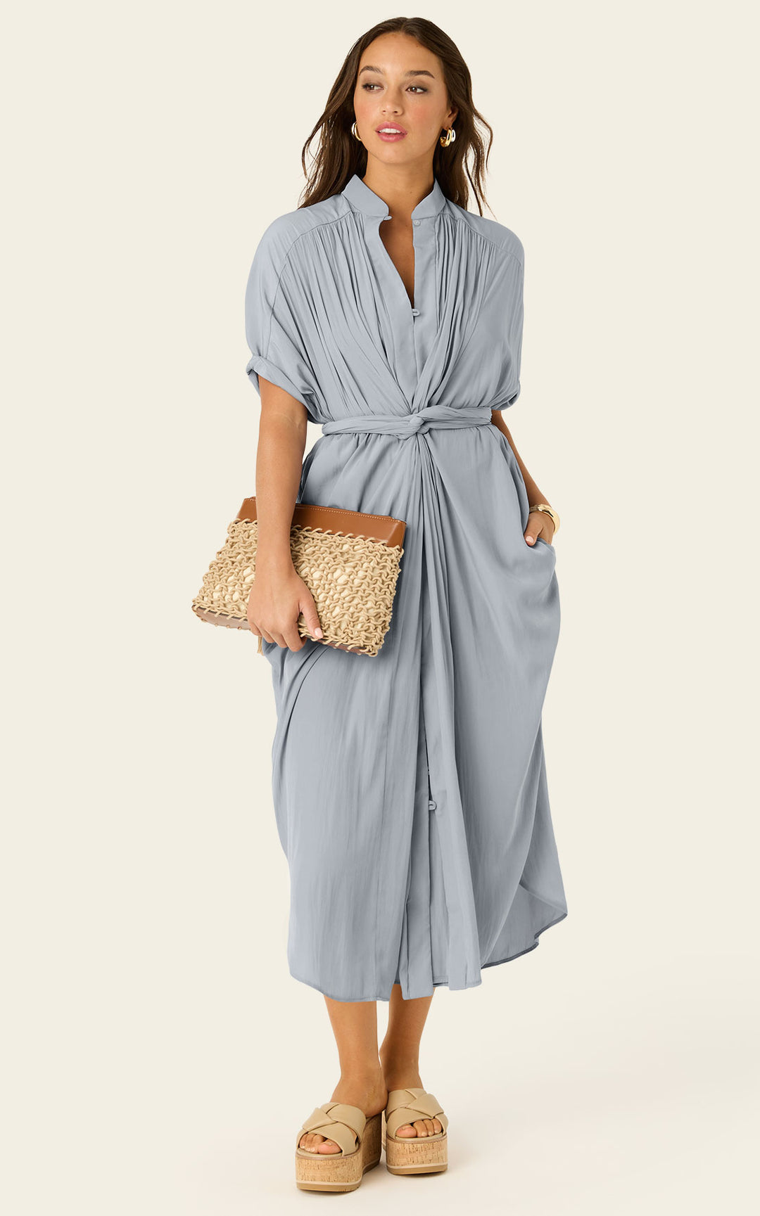 The Multiwear Shirt Dress - Moondust Grey, Grande