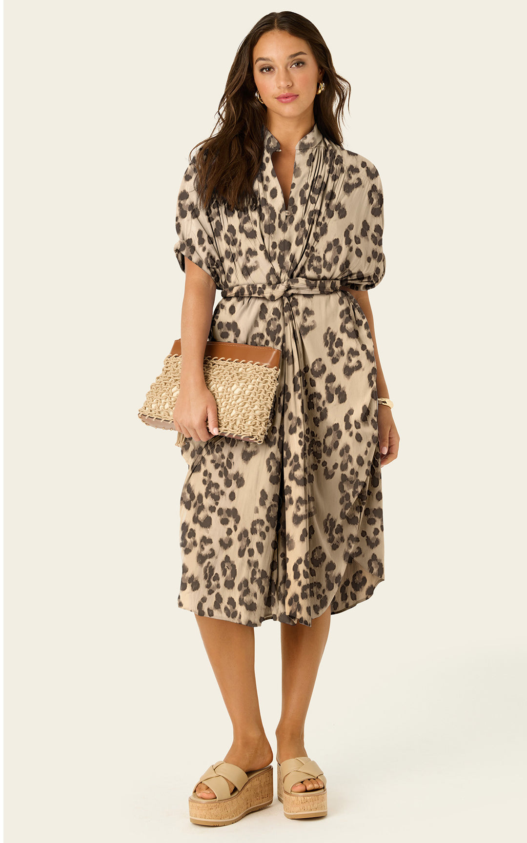 The Multiwear Shirt Dress - Snow Leopard, Petite