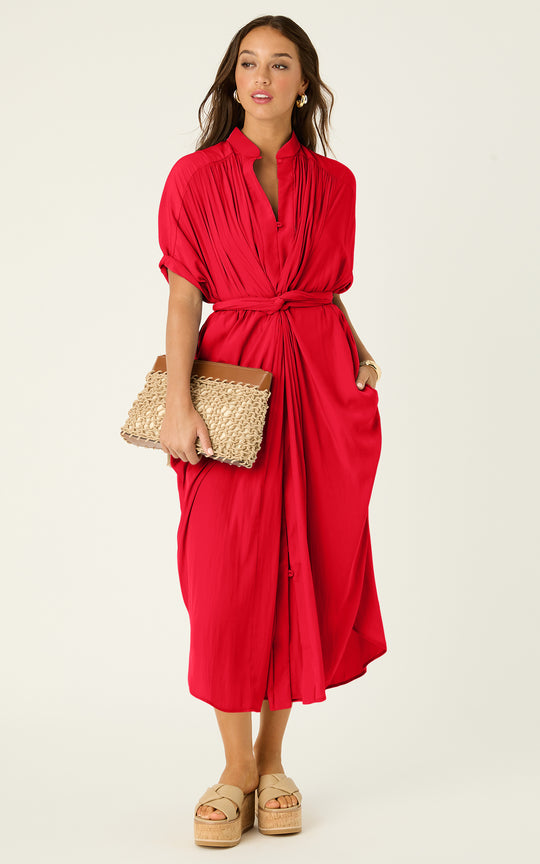 The Multiwear Shirt Dress - Rouge Délice, Grande