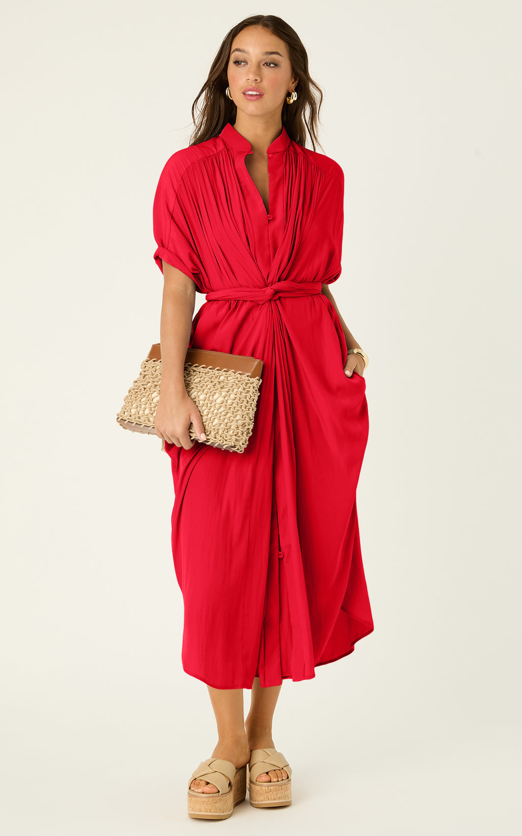 The Multiwear Shirt Dress - Rouge Délice, Grande