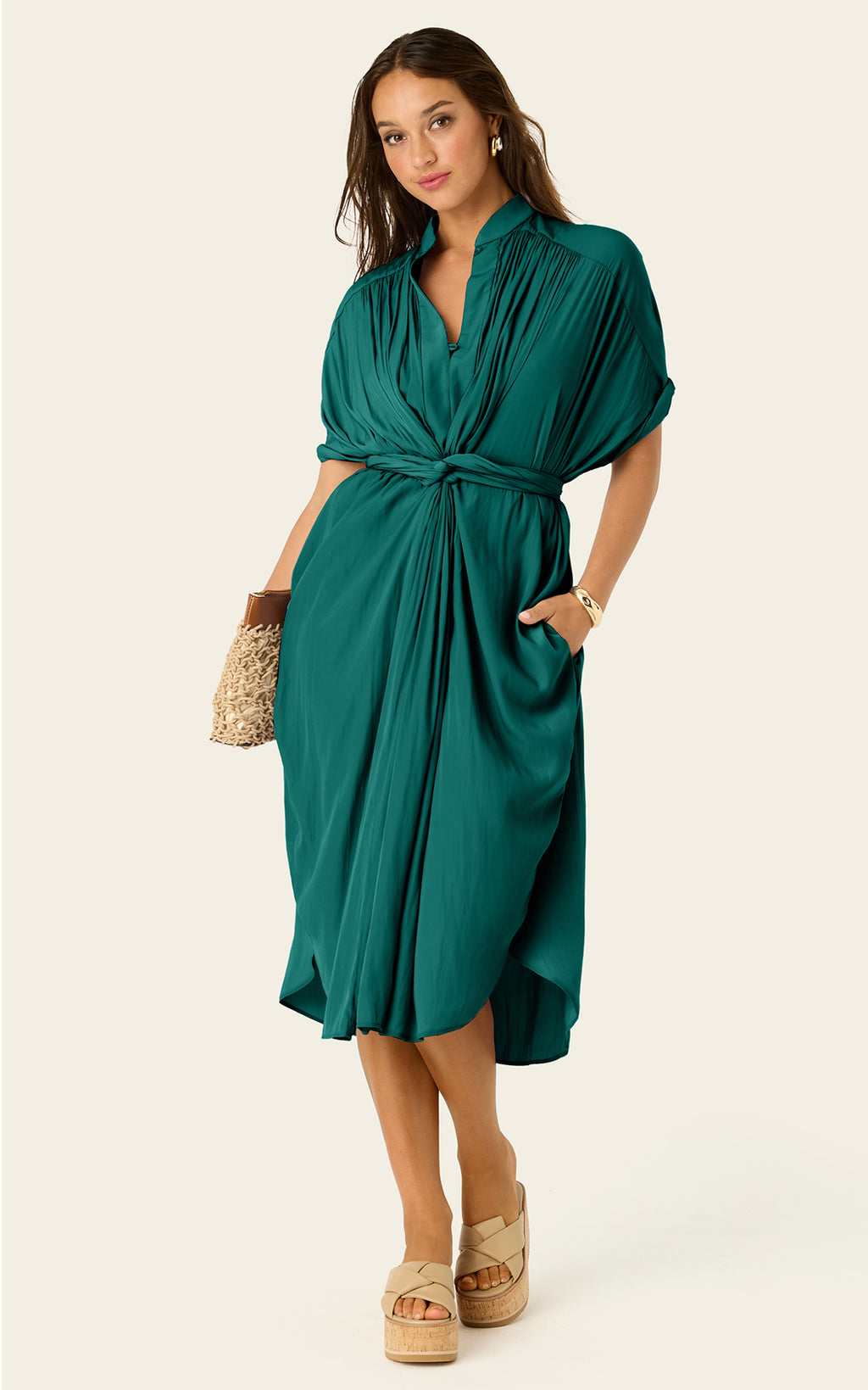 The Multiwear Shirt Dress - Juniper, Midi