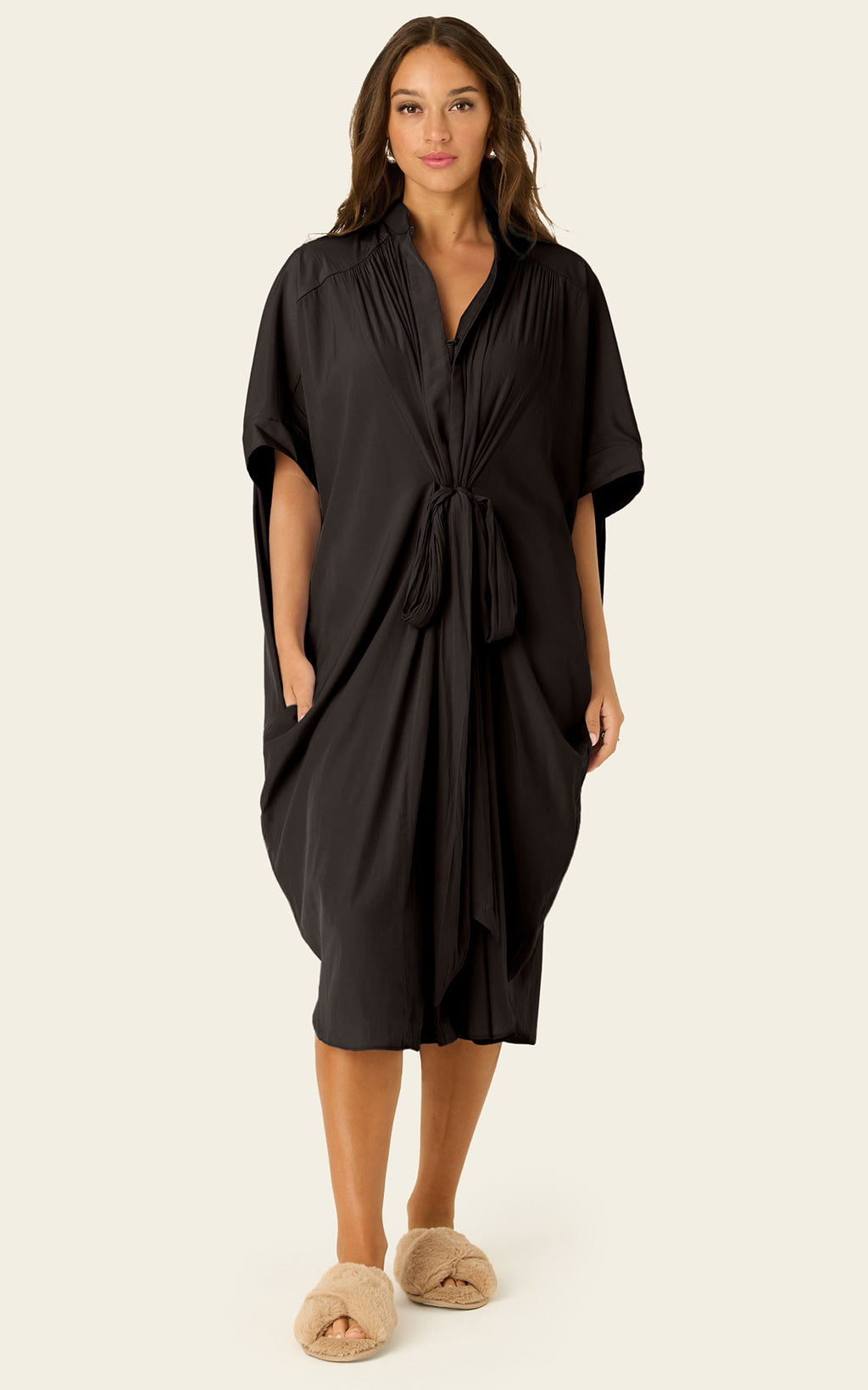 The Multiwear Shirt Dress - Black,  Petite