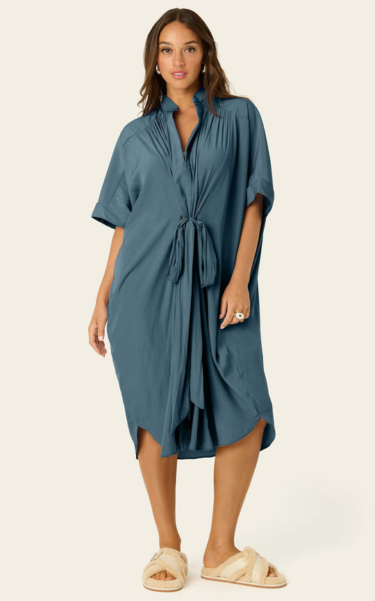 The Multiwear Shirt Dress - Deep Seafoam, Petite