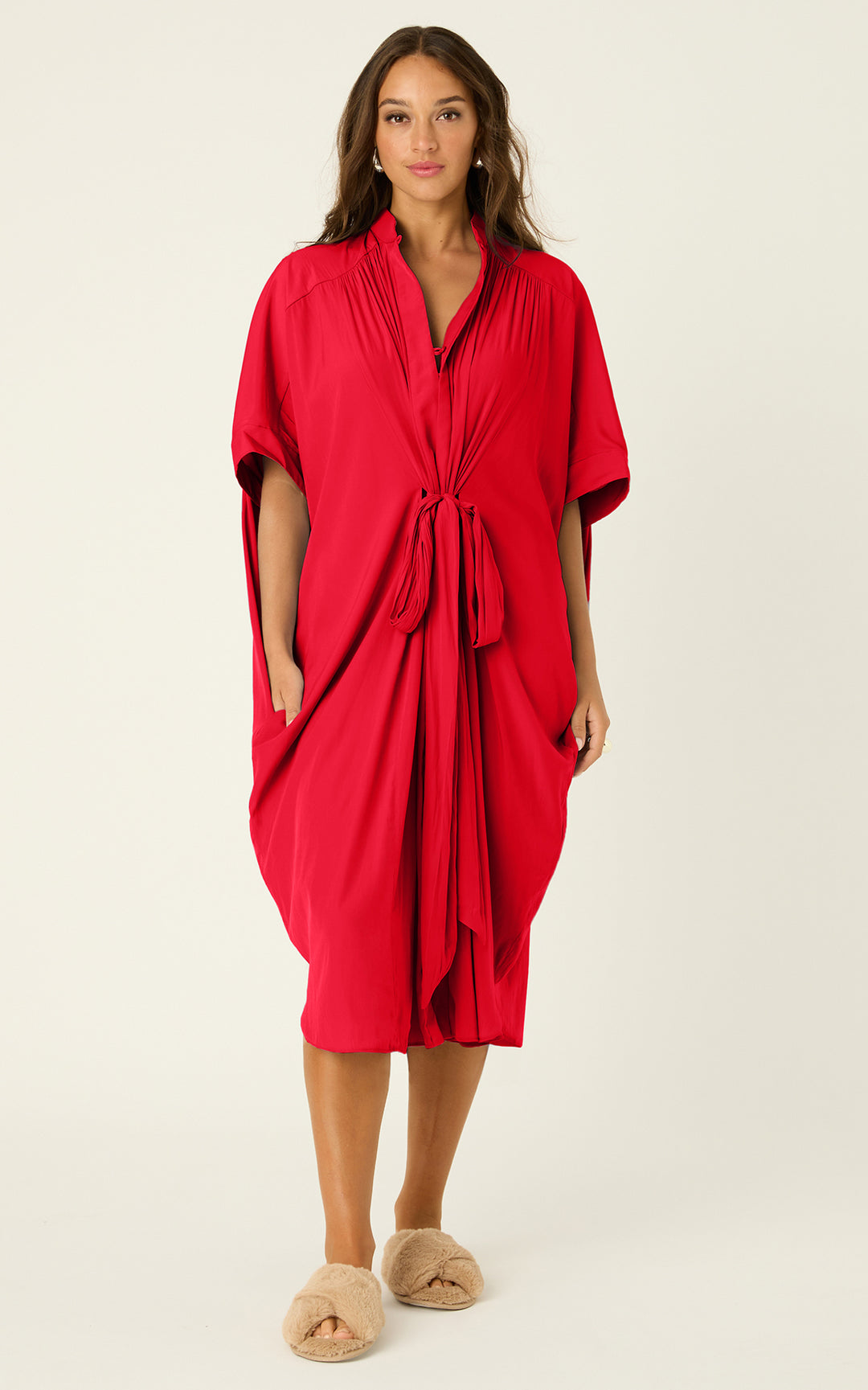 The Multiwear Shirt Dress - Rouge Délice, Petite