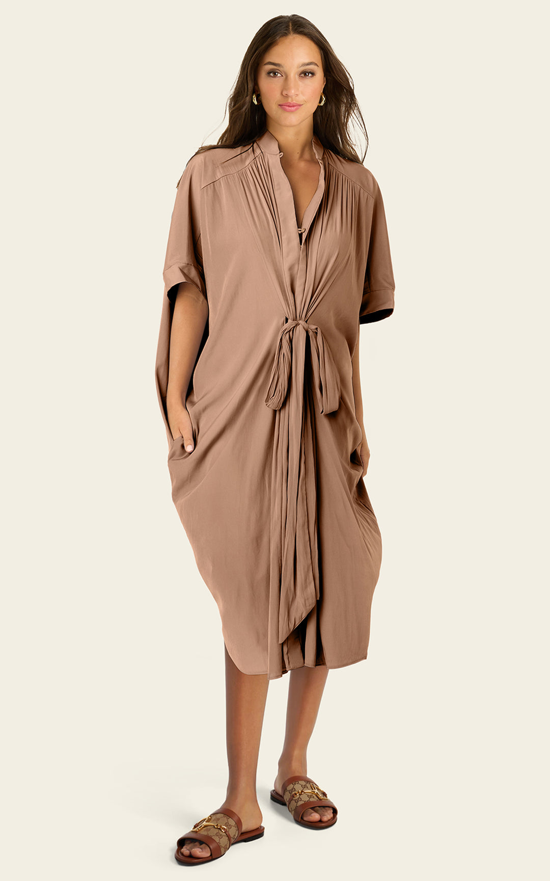 The Multiwear Shirt Dress - Chai Chameau, Midi