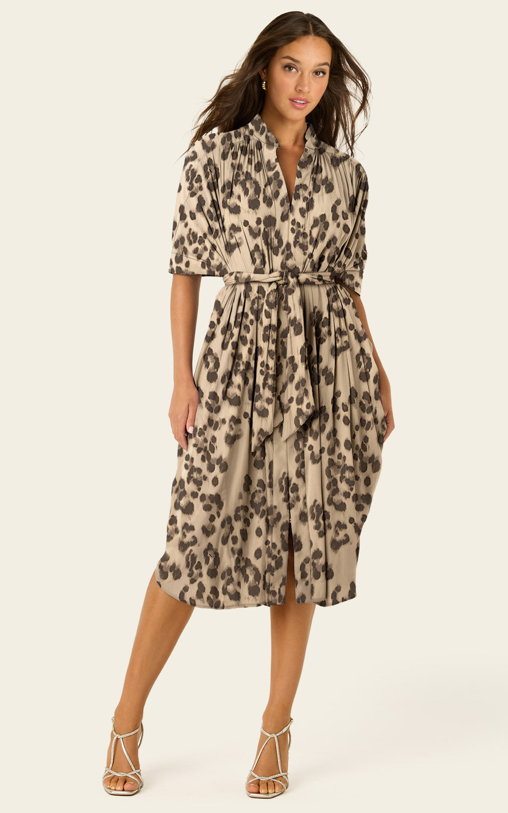 The Multiwear Shirt Dress - Snow Leopard, Petite