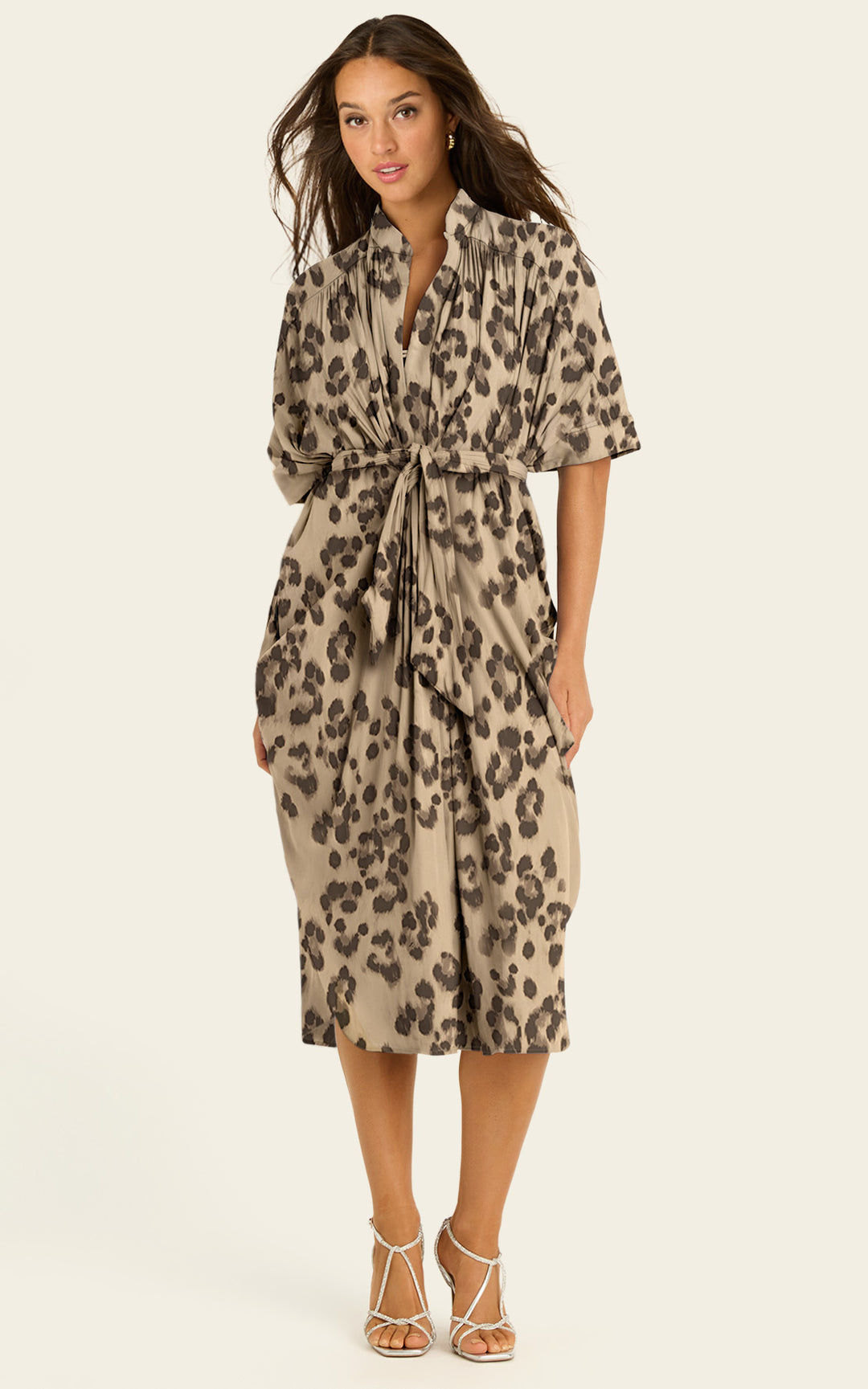 The Multiwear Shirt Dress - Snow Leopard, Midi