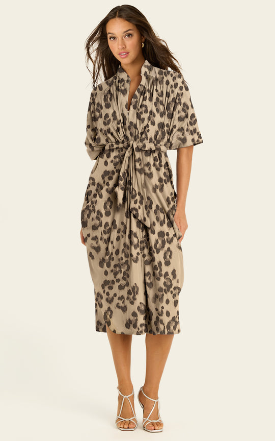 The Multiwear Shirt Dress - Snow Leopard, Midi
