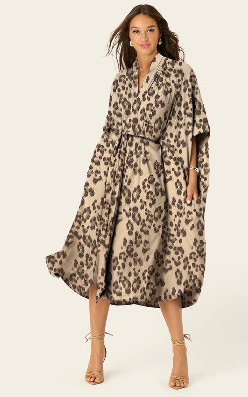 The Multiwear Shirt Dress - Snow Leopard, Midi