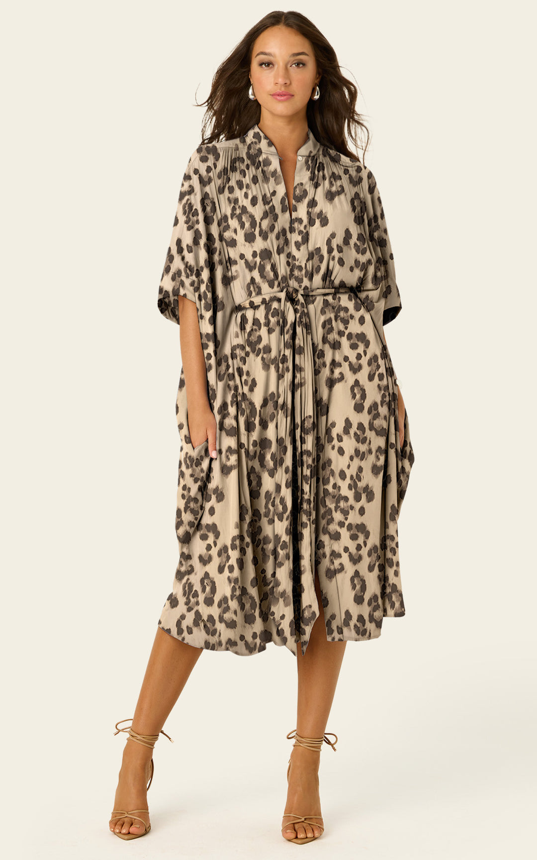 The Multiwear Shirt Dress - Snow Leopard, Petite