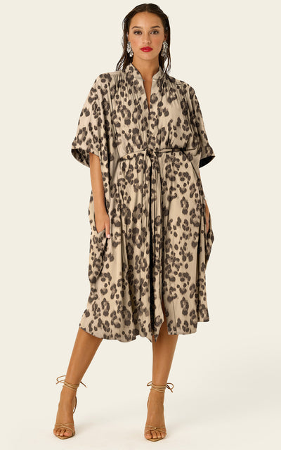 The Multiwear Shirt Dress - Snow Leopard, Petite