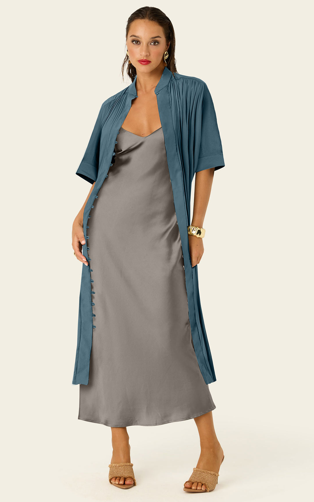 The Multiwear Shirt Dress - Deep Seafoam, Midi