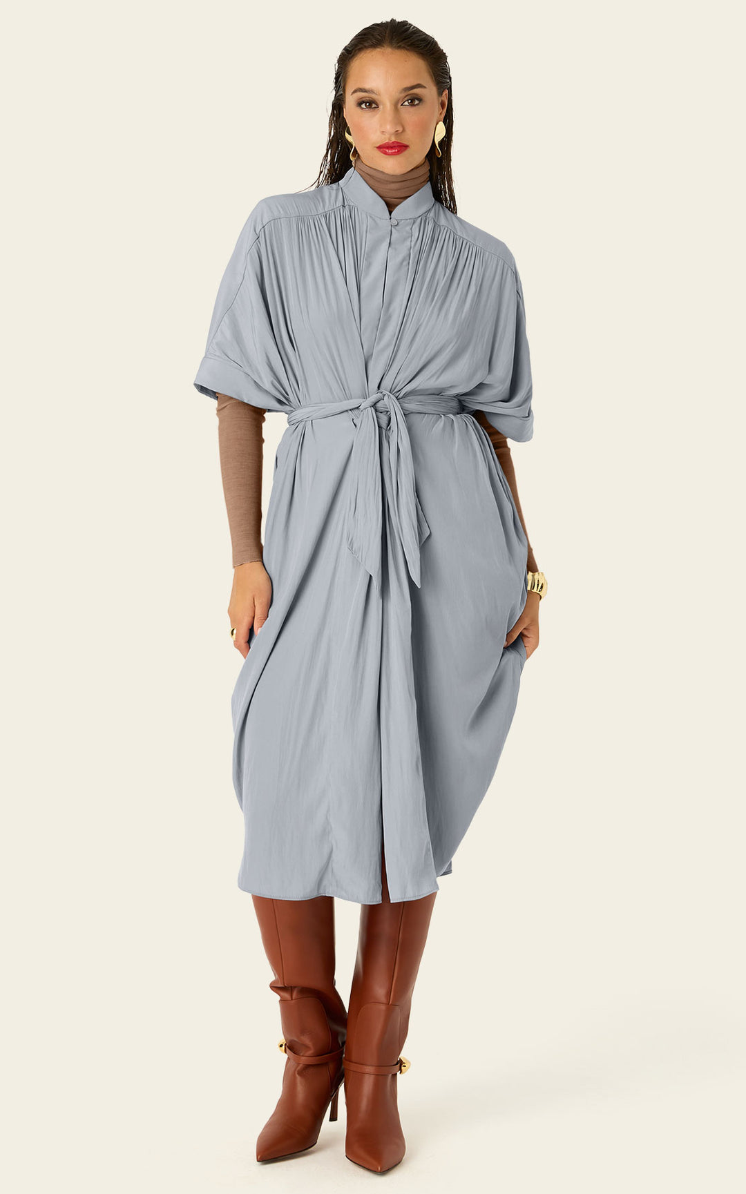 The Multiwear Shirt Dress - Moondust Grey, Petite