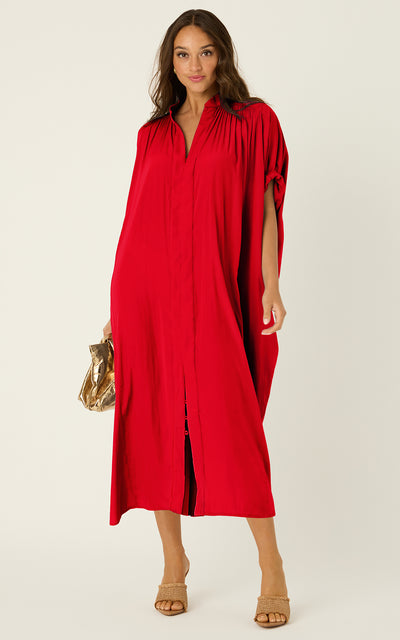 The Multiwear Shirt Dress - Rouge Délice, Grande