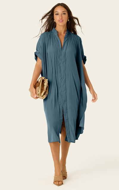 The Multiwear Shirt Dress - Deep Seafoam, Midi