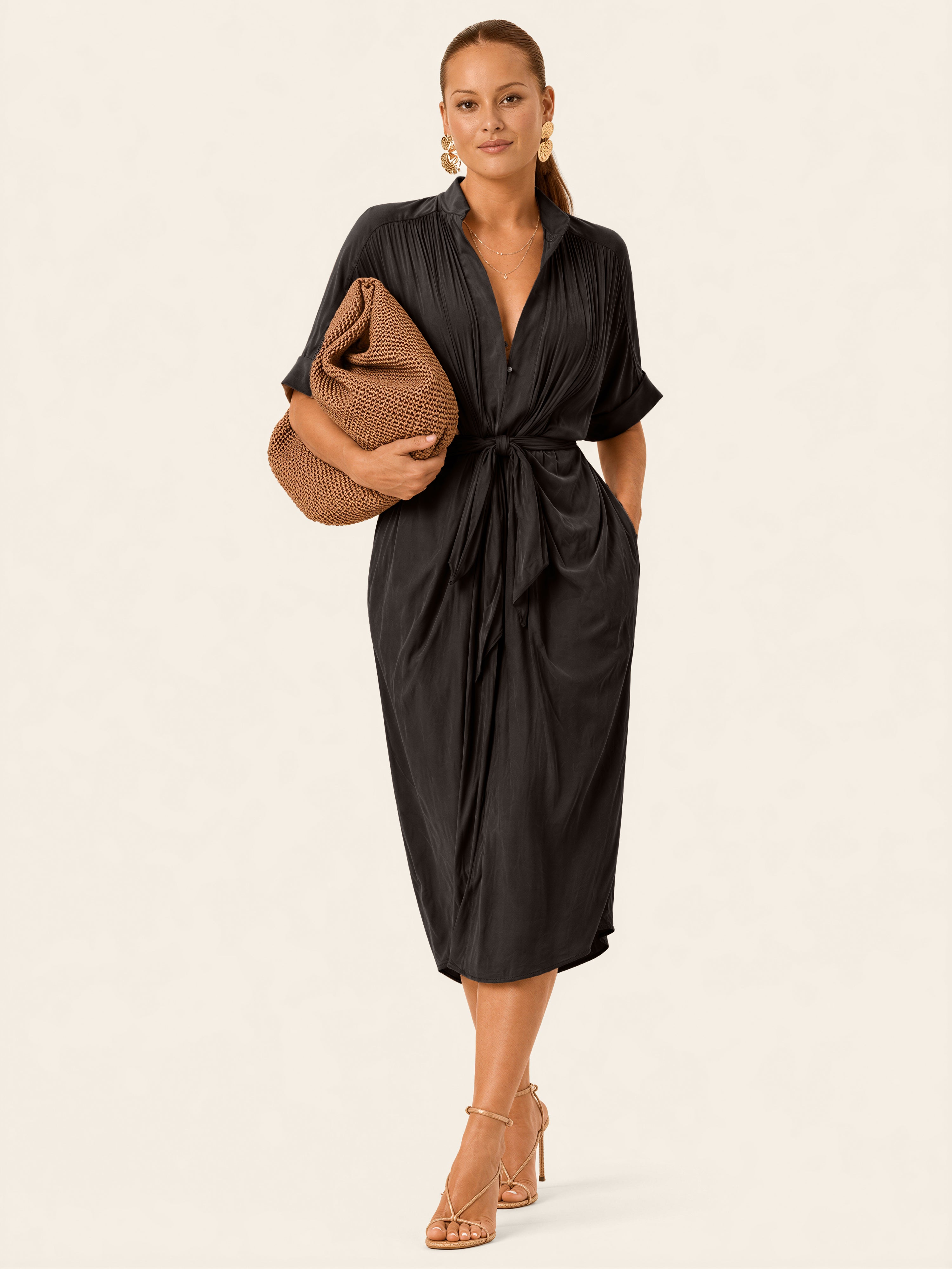 The Multiwear Shirt Dress - Black, Midi  Ever by X