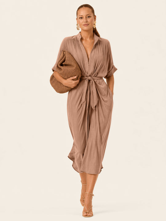 The Multiwear Shirt Dress - Chai Chameau, Midi