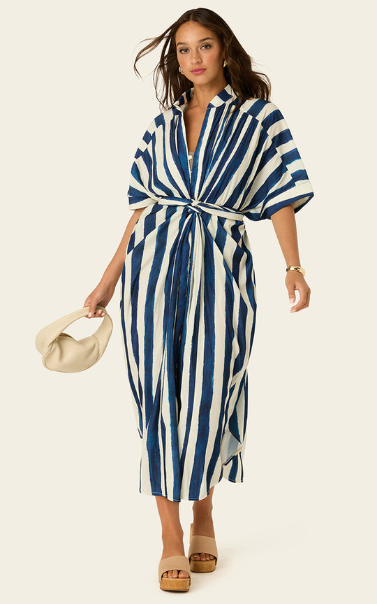 The Multiwear Shirt Dress - Shibori Stripe, Grande