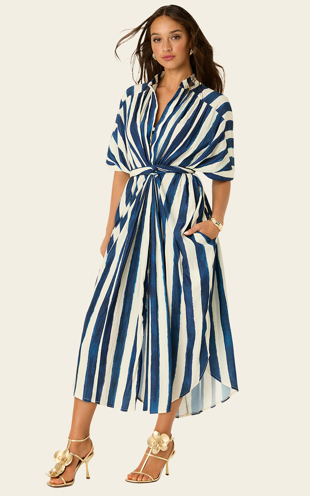 The Multiwear Shirt Dress - Shibori Stripe, Grande