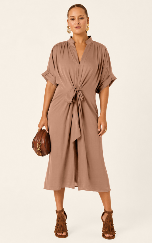 The Multiwear Shirt Dress - Chai Chameau, Midi