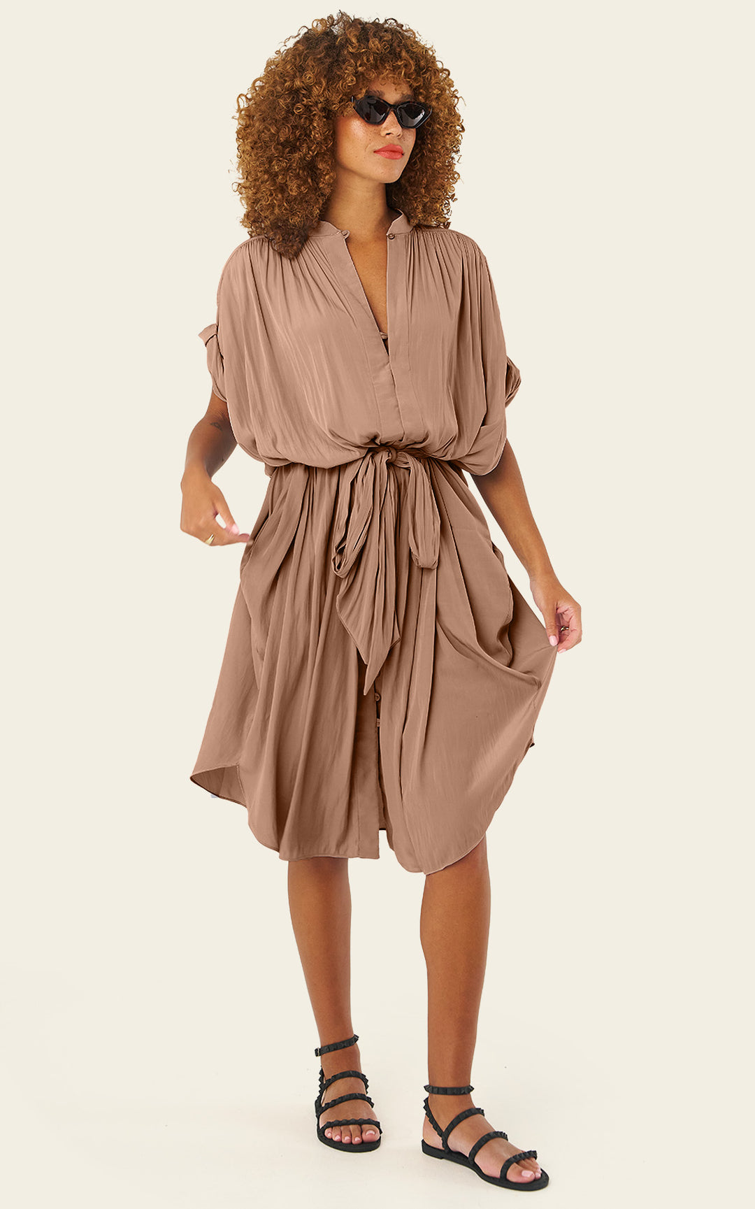 The Multiwear Shirt Dress - Chai Chameau, Petite