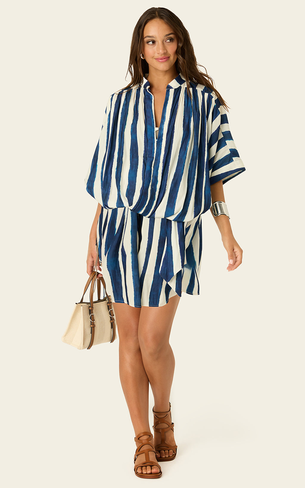 The Multiwear Shirt Dress - Shibori Stripe, Grande