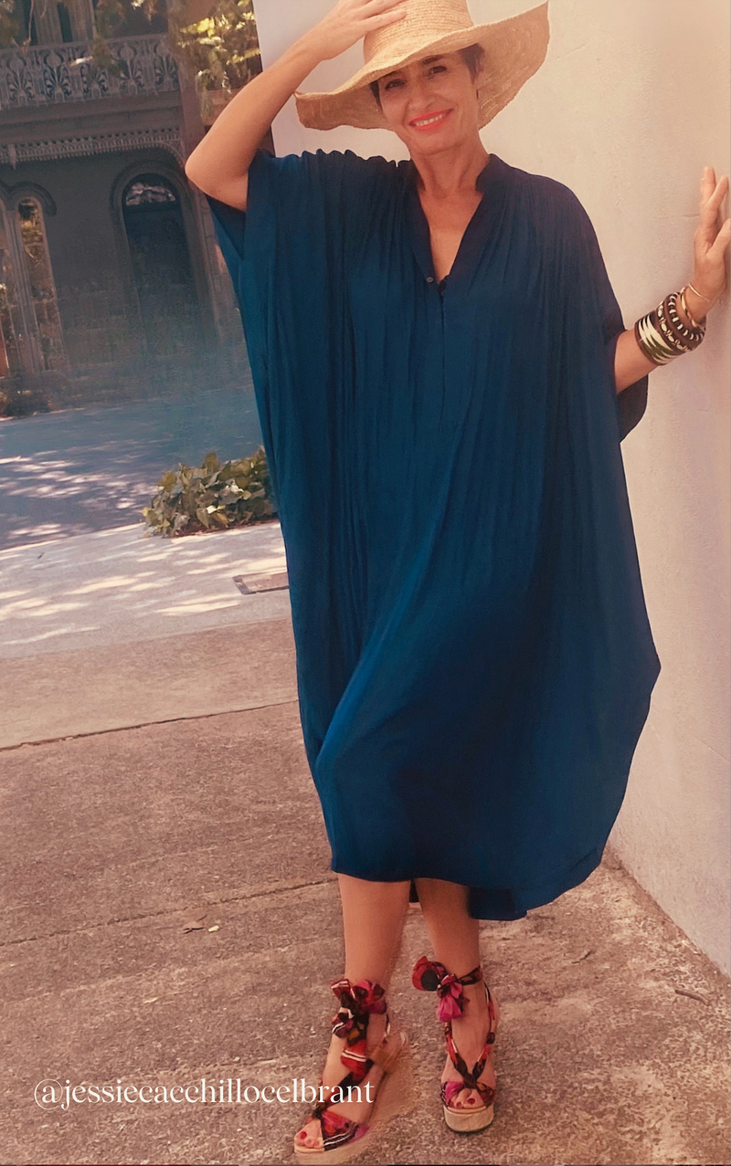 The Multiwear Shirt Dress - Night Sea, Midi