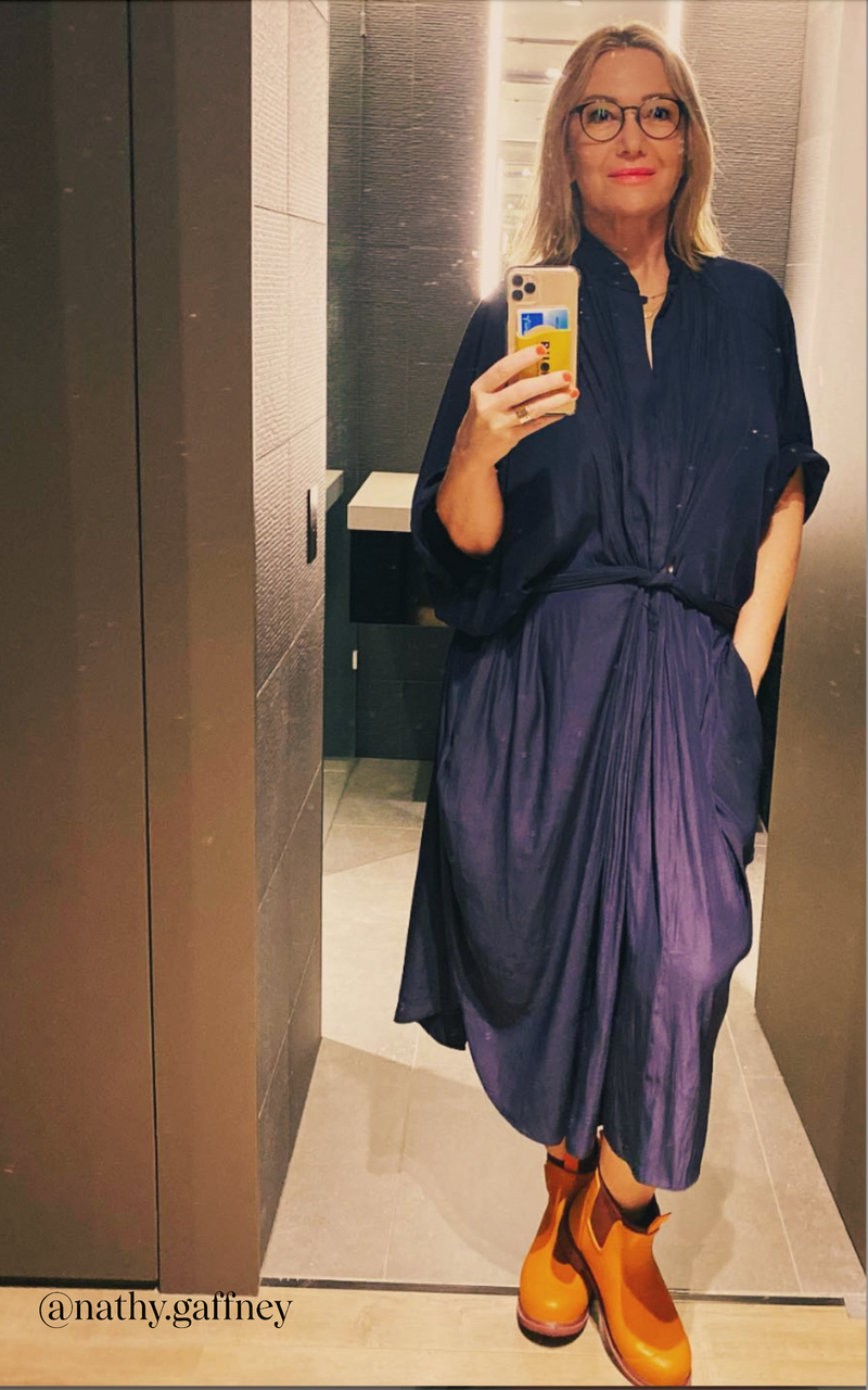 The Multiwear Shirt Dress - Night Sea, Midi