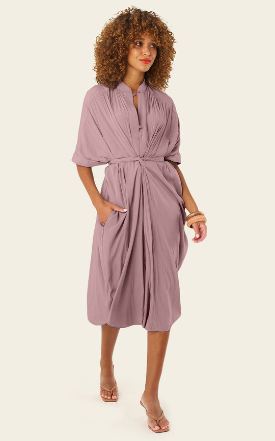 The Multiwear Shirt Dress - Mauve Maxime #9, Midi
