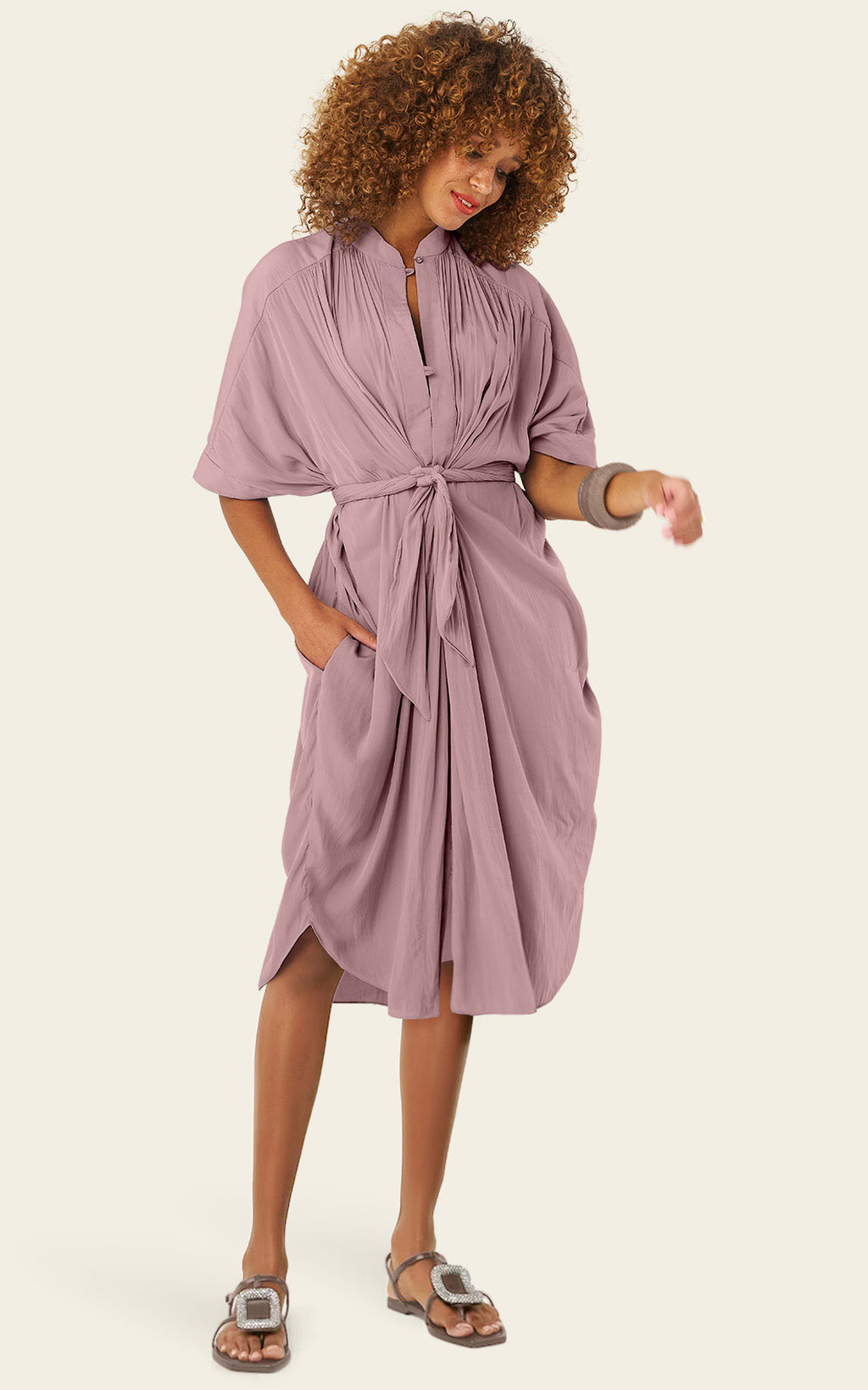 The Multiwear Shirt Dress - Mauve Maxime #9, Petite