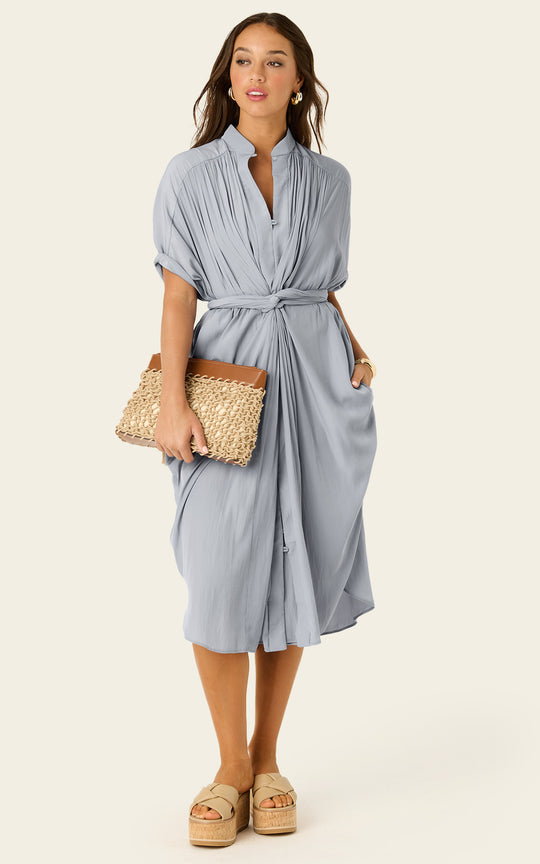 The Multiwear Shirt Dress - Moondust Grey, Midi