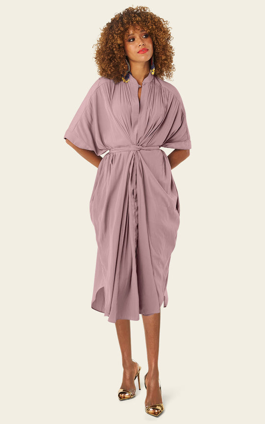 The Multiwear Shirt Dress - Mauve Maxime #9, Midi