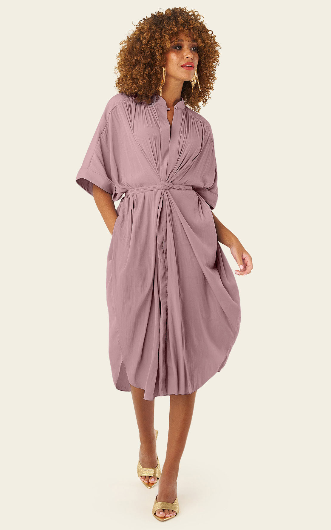 The Multiwear Shirt Dress - Mauve Maxime #9, Petite