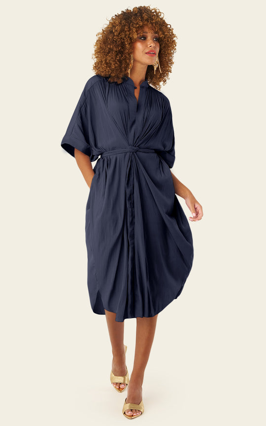 The Multiwear Shirt Dress - Night Sea, Petite