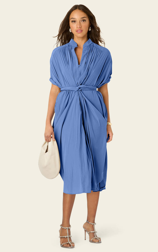 The Multiwear Shirt Dress - Cornflower, Midi