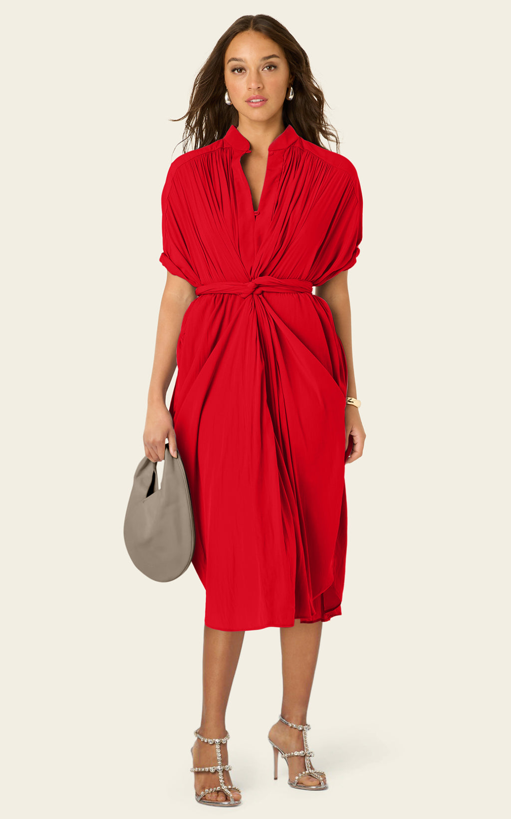 The Multiwear Shirt Dress - Rouge Délice, Midi